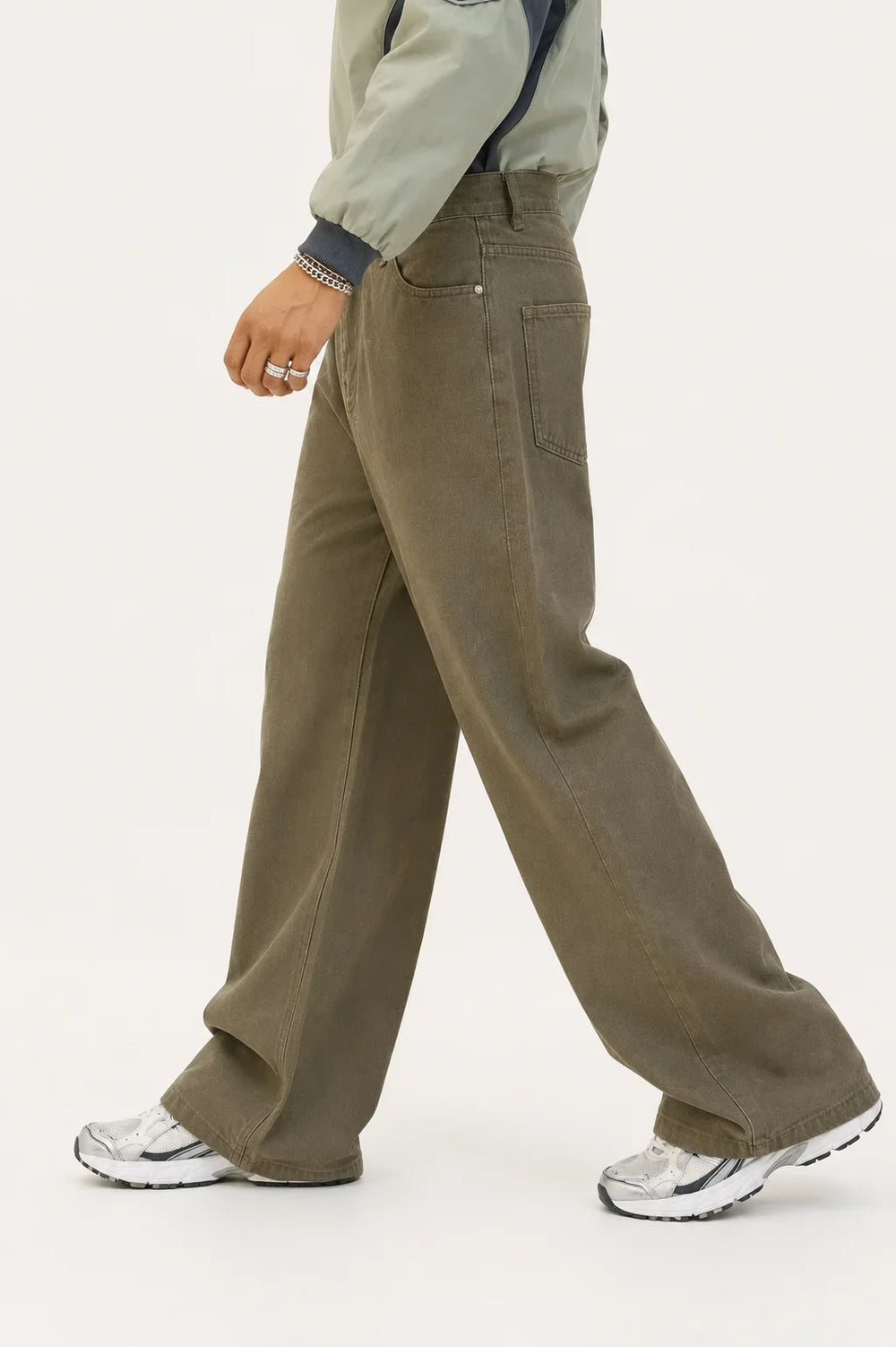 OLIVE GREEN LOOSE FIT BAGGY