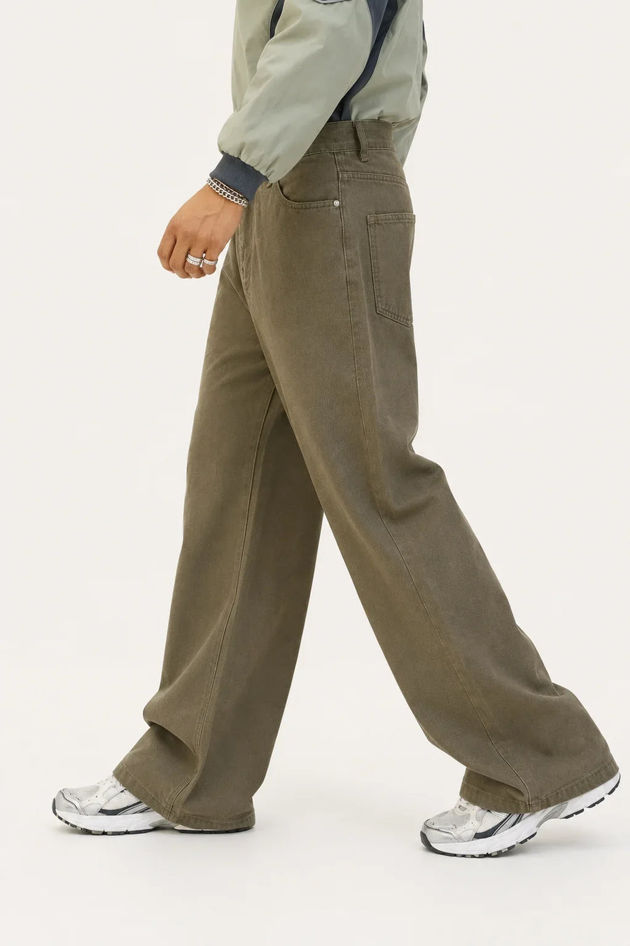 OLIVE GREEN LOOSE FIT BAGGY
