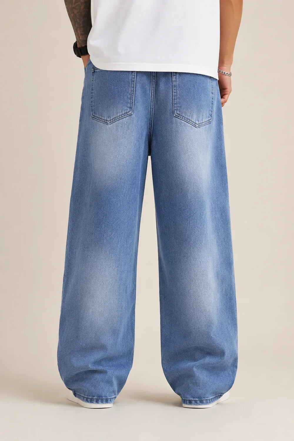 men's shaded blue-baggy jeans back by waysho