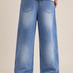 men's shaded blue-baggy jeans back by waysho