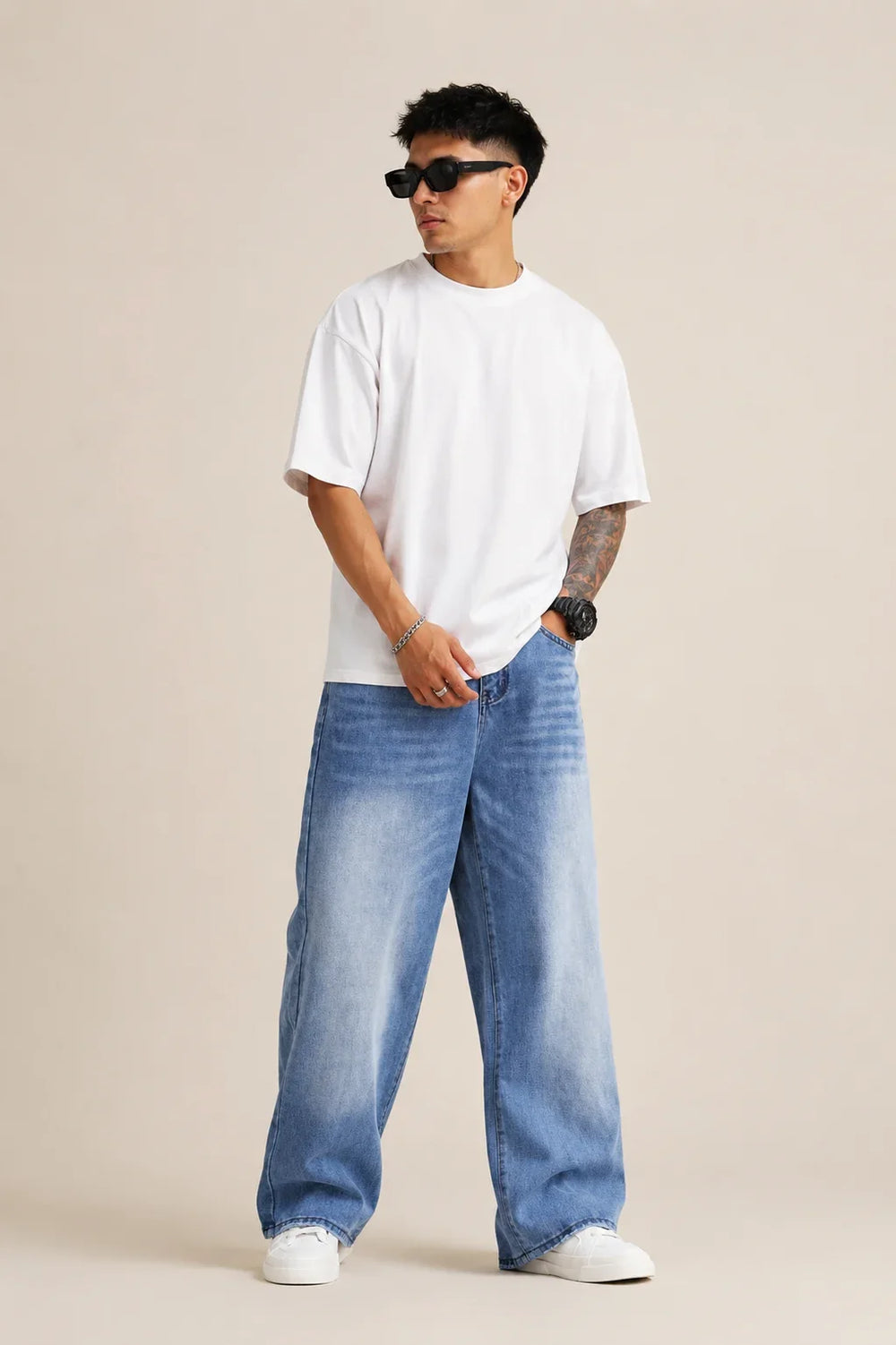 SHADED BLUE LOOSE BAGGY