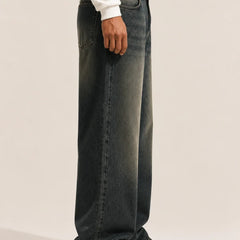 Men's vintage Tint super baggy jeans left view by Waysho