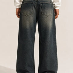 Men's vintage Tint super baggy jeans Back view by Waysho