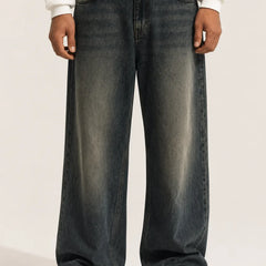 Men's vintage Tint super baggy jeans front view by Waysho