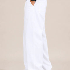 Men's White Loose Fit Jeans Left view by waysho