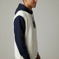 Off- White & Navy Oversized Hoodie