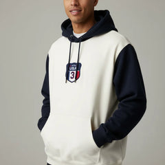 Off- White & Navy Oversized Hoodie