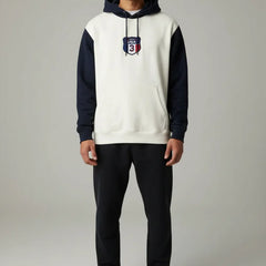 Off- White & Navy Oversized Hoodie
