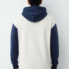 Off- White & Navy Oversized Hoodie