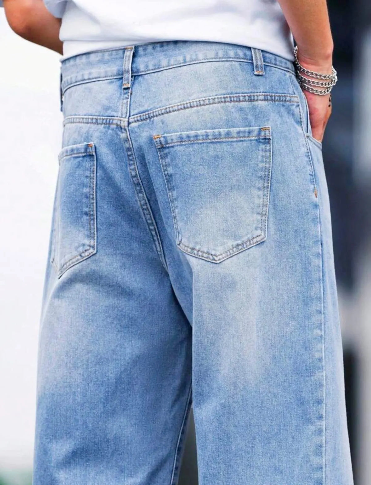 Ice Blue Baggy Jeans
