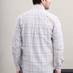 BEIGE BLUE CHECK SHIRT
