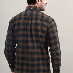 Brown Check Cotton Shirt