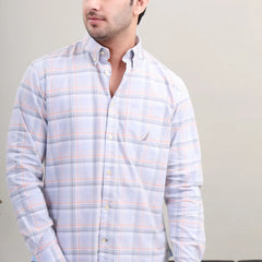 GREY PEACH CHECK SHIRT