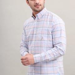 GREY PEACH CHECK SHIRT