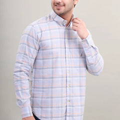GREY PEACH CHECK SHIRT