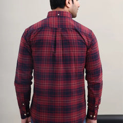 MAROON CHECK COTTON SHIRT