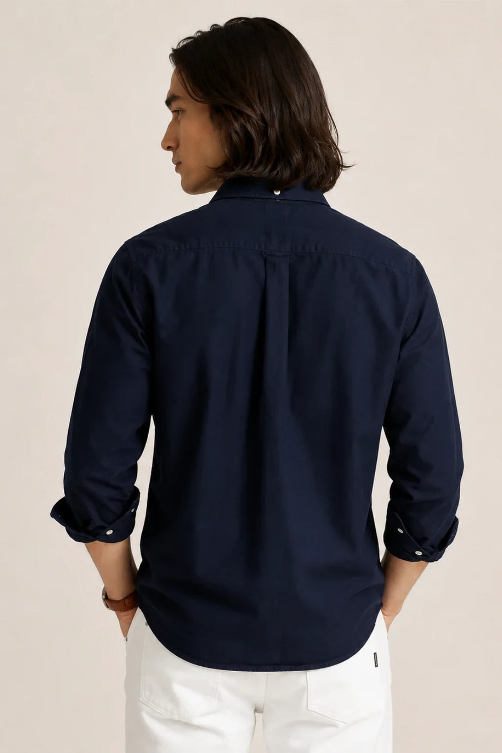 Navy Blue Cotton Casual Shirt