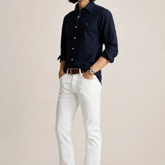 Navy Blue Cotton Casual Shirt