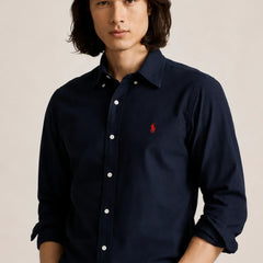 Navy Blue Cotton Casual Shirt