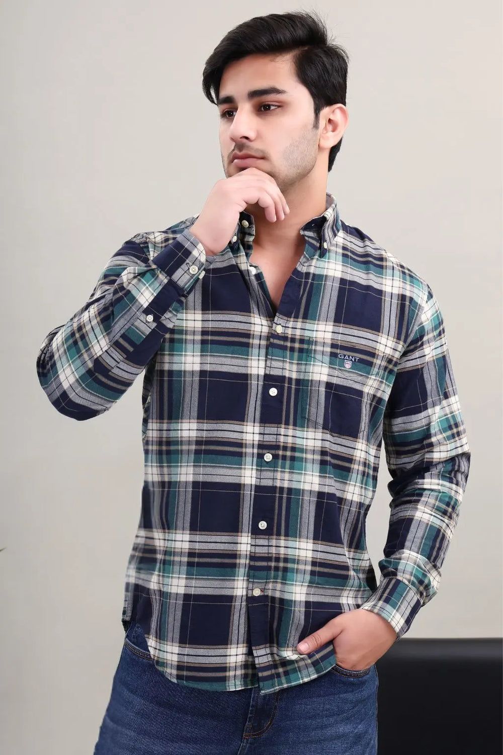 Check Cotton Casual Shirt