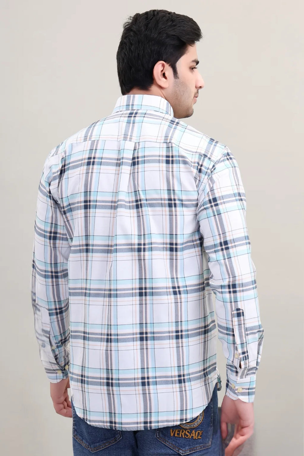 WHITE CHECK CASUAL SHIRT