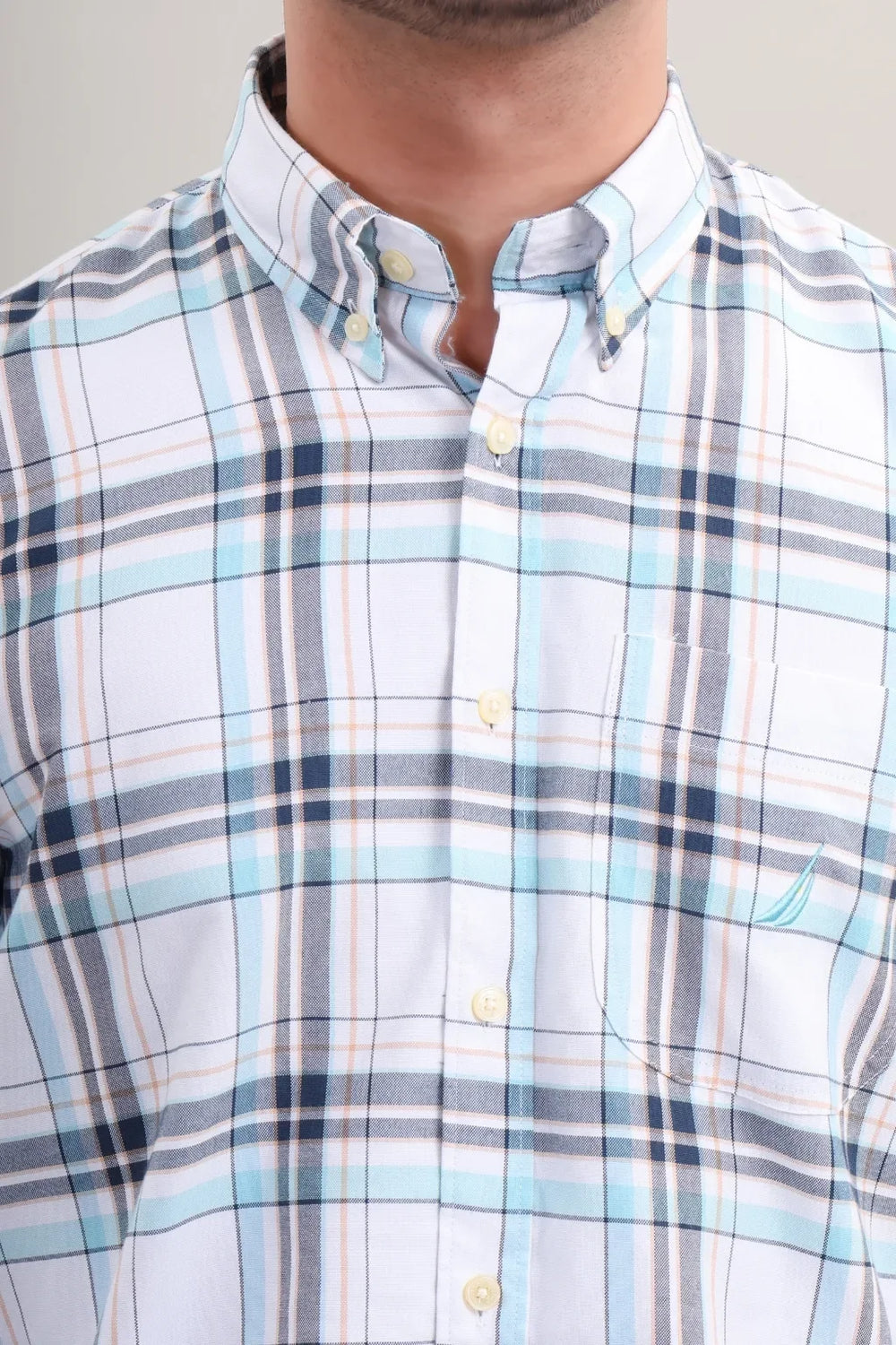 WHITE CHECK CASUAL SHIRT