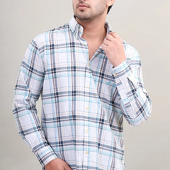 WHITE CHECK CASUAL SHIRT