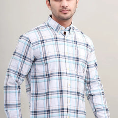 WHITE CHECK CASUAL SHIRT