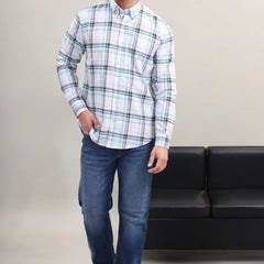 WHITE CHECK CASUAL SHIRT