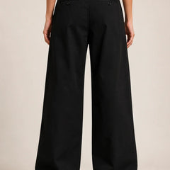 Waysho Women's Black High Rise Wide Leg Denim Jeans Back View