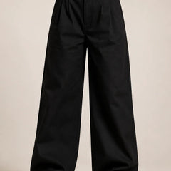 Waysho Women's Black High Rise Wide Leg Denim Jeans Front View