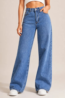 Blue High Rise Wide Leg