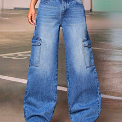 Whisker Wash Cargo Jeans
