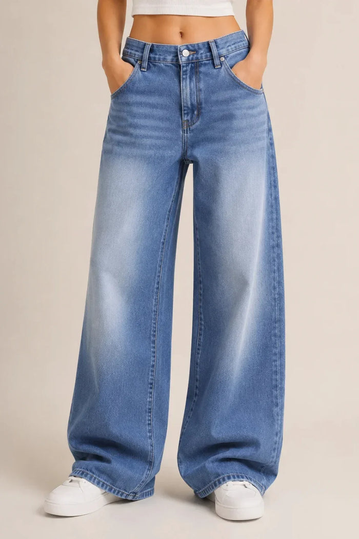 Light Blue Wide Leg Denim