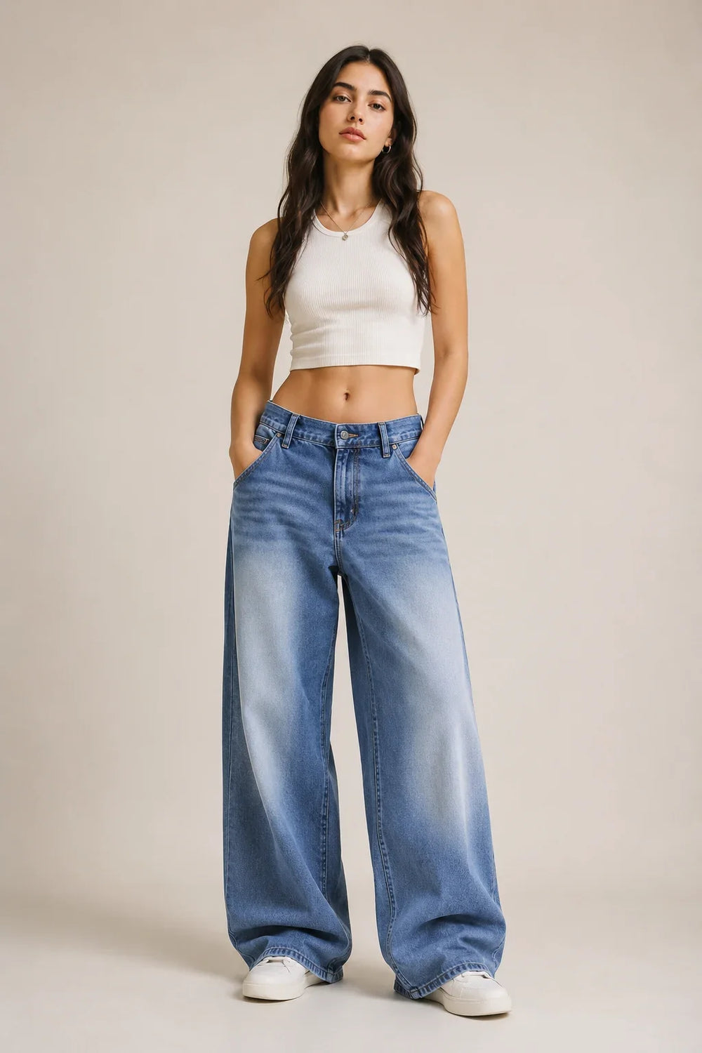 Light Blue Wide Leg Denim